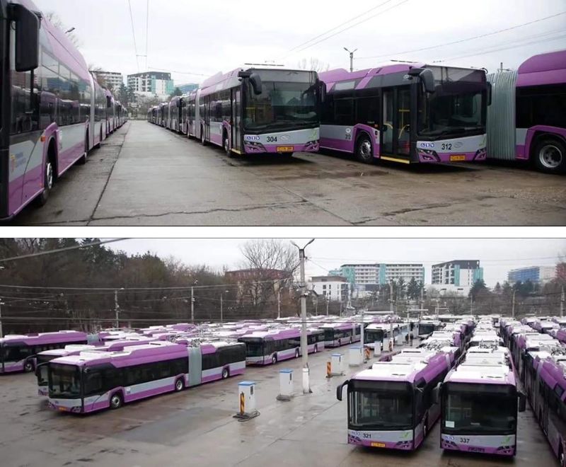 Anfang Januar waren alle 50 Trolleybusse auf dem Betriebshof abgestellt. Foto: Mobilitate Cluj Napoca